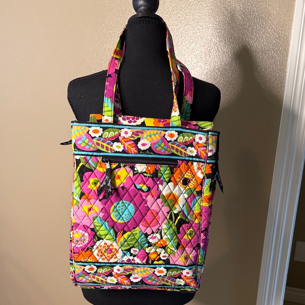 Vera Bradley Quilted Multicolor Floral Tote in Pink and Green